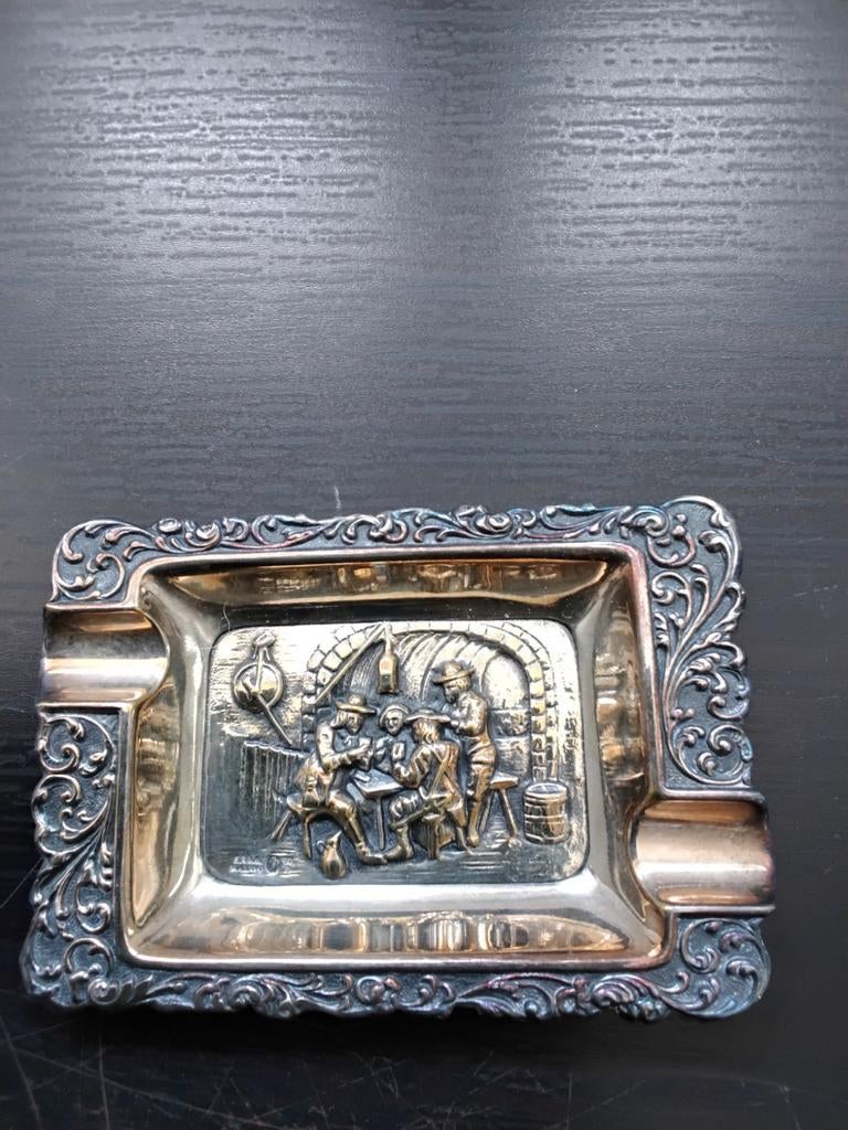 VERZILVERD ASBAKJE, Antiek en Kunst, Ophalen of Verzenden