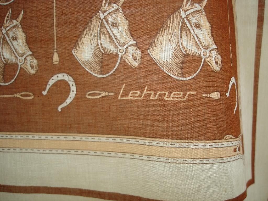 Sjaal paarden 100 % katoen merk Lehner Zwitserland, Ophalen, Nieuw, Maat 38/40 (M), Sjaal