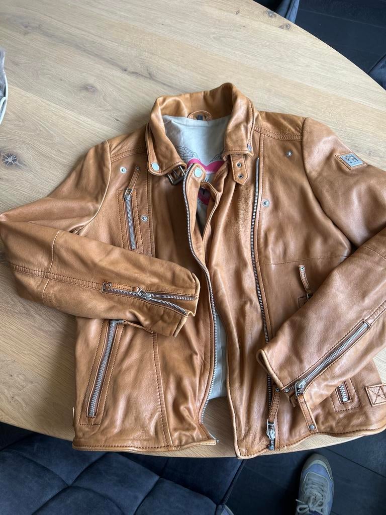 Leren camel damesjack Freaky Nation - Maat M/L, Ophalen of Verzenden, Zo goed als nieuw, Maat 38/40 (M), Bruin