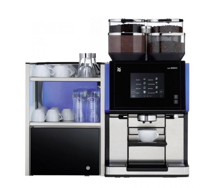 Wmf koffiemachine met melkkoeler en kopjesverwarmer, Witgoed en Apparatuur, Ophalen, Gebruikt, 10 kopjes of meer, Koffiemachine