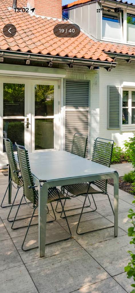 Weltevree tuintafel Bended licht grijs 180 x 80, Tuin en Terras, Tuinsets en Loungesets, Ophalen, 4 zitplaatsen, Eettafel, Aluminium