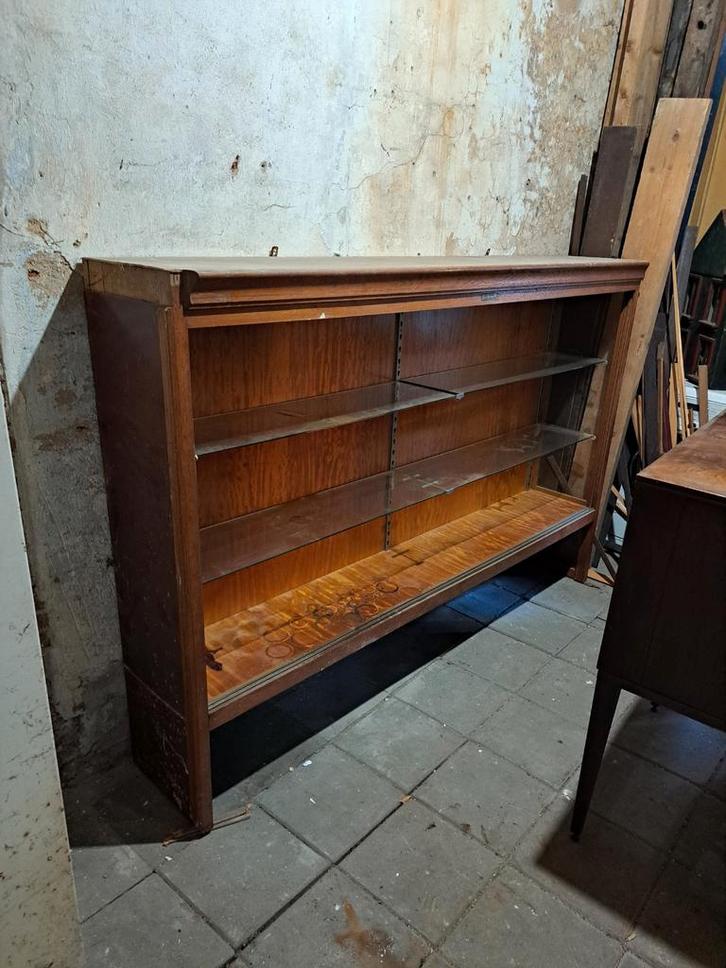 Bovenstuk oude antieke stelling / vitrine kast, Huis en Inrichting, Kasten | Stellingkasten, Gebruikt, Ophalen