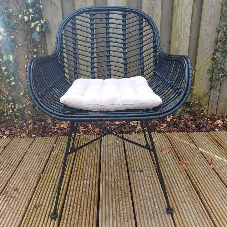 6 rotan(tuin) stoelen zgan, Tuin en Terras, Tuinstoelen, Zo goed als nieuw, Rotan, Ophalen