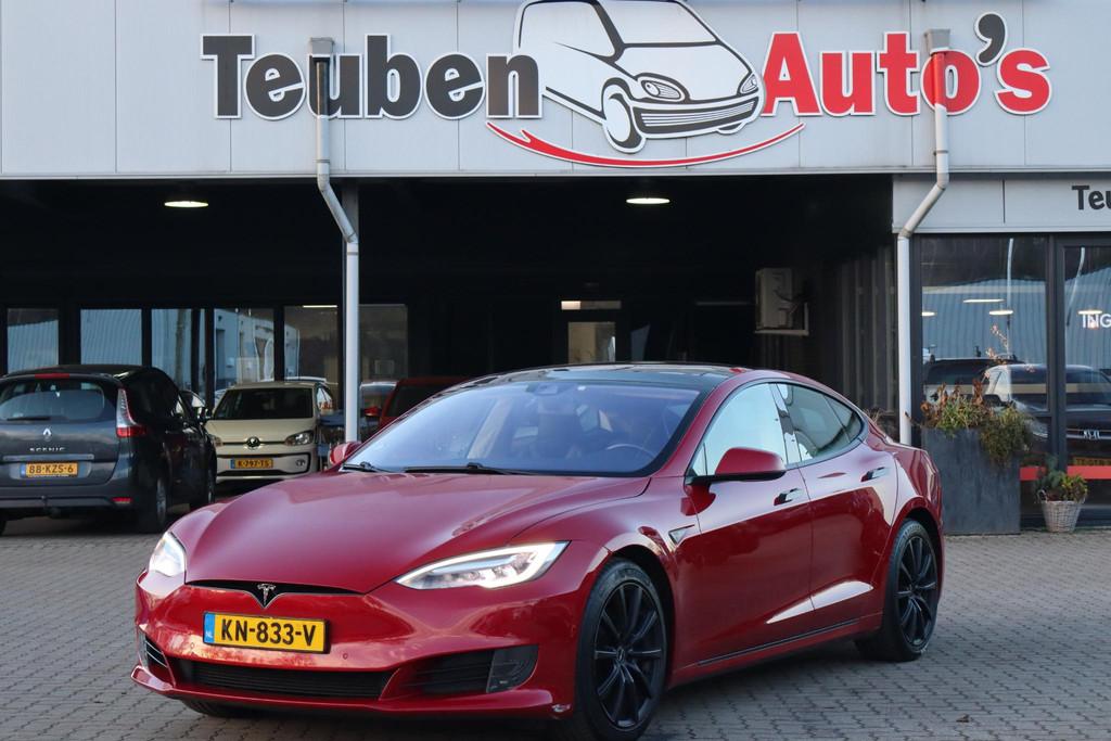 Tesla Model S 75 Base 85% SOH, Lederen interieur, Camera, Na, Auto's, Tesla, Gebruikt, Origineel Nederlands, Lichtsensor, Te koop