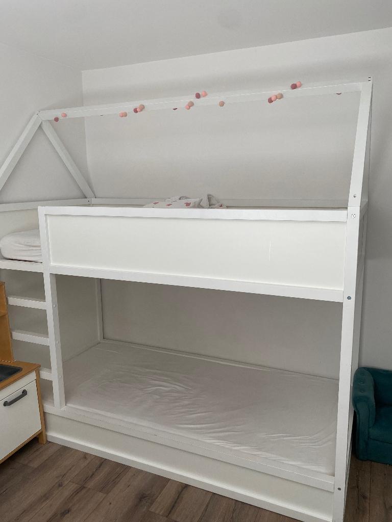 Wit Stapelbed huisje, Kinderen en Baby's, Kinderkamer | Stapelbedden en Hoogslapers, Ophalen, Gebruikt, Stapelbed