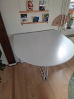 Halve cirkel eettafel lichtblauw, Huis en Inrichting, Tafels | Eettafels, Ophalen, Gebruikt, Rechthoekig, 50 tot 100 cm