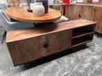 Magazijn leegverkoop tv meubel carved mangohout ingelegd 399, Ophalen of Verzenden, Zo goed als nieuw, Info@wkhome.nl, Argonweg 20 Amersfoort