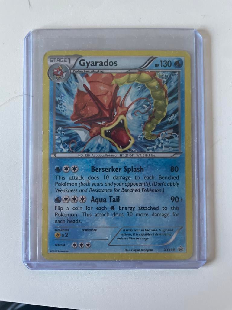 Gyarados XY109 Promo 2016 Pokémon Kaart - Redelijk Goede Sta, Ophalen of Verzenden, Zo goed als nieuw, Losse kaart