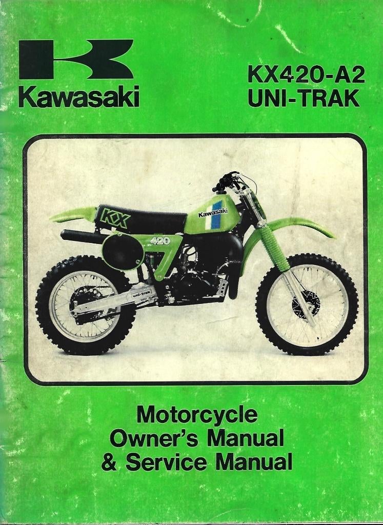 Kawasaki KX420 A2 Uni track manual motor cross (819p), Motoren, Ophalen of Verzenden, Kawasaki