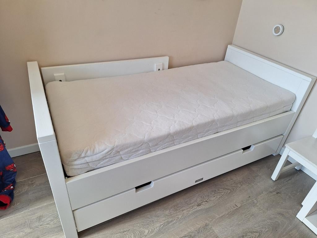 Bopita kinderbed inclusief matras en uitvalbeveiliging, Ophalen, Gebruikt, 70 tot 85 cm, Matras