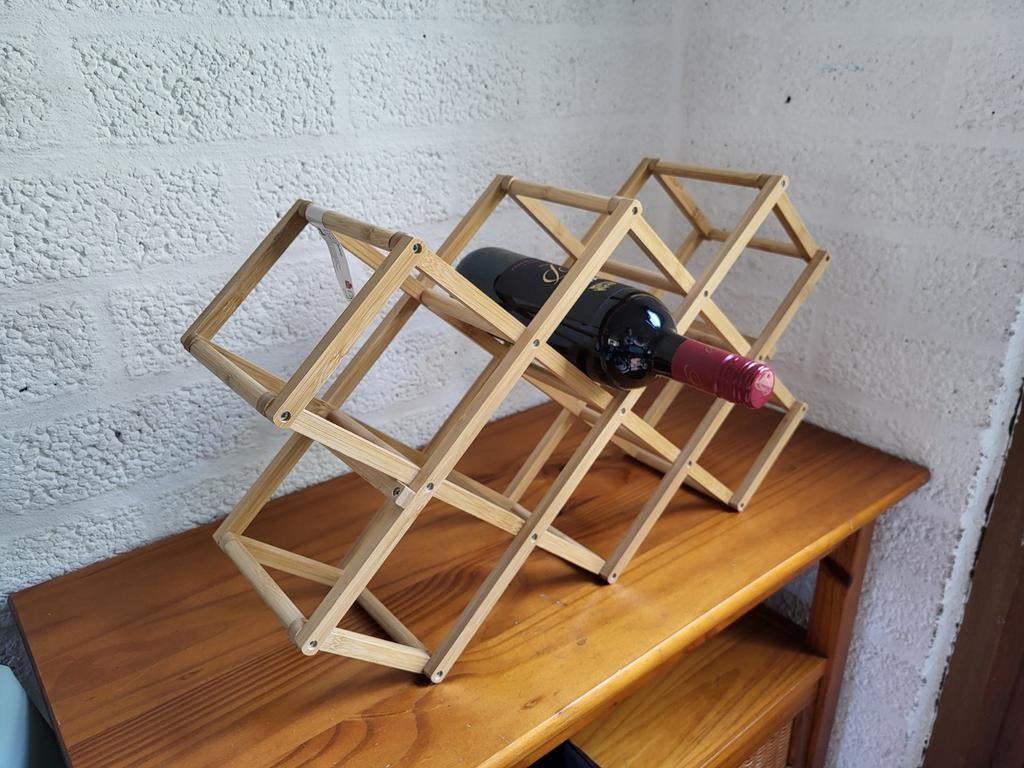 Wijnrek bamboe hout, Ophalen, 5 tot 15 flessen, Nieuw, Minder dan 50 cm