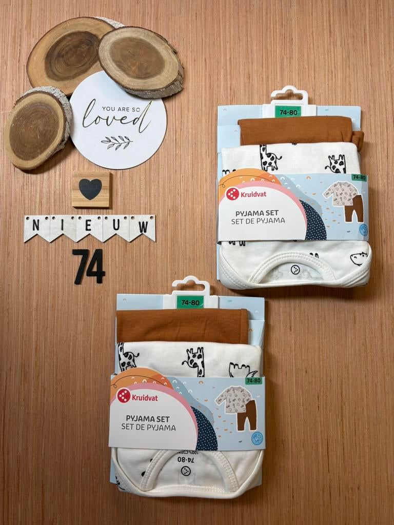 Baby unisex 2x tweedelig pyjama setje kruidvat maat 74/80, Ophalen of Verzenden, Nieuw, Jongetje of Meisje, Nacht- of Onderkleding