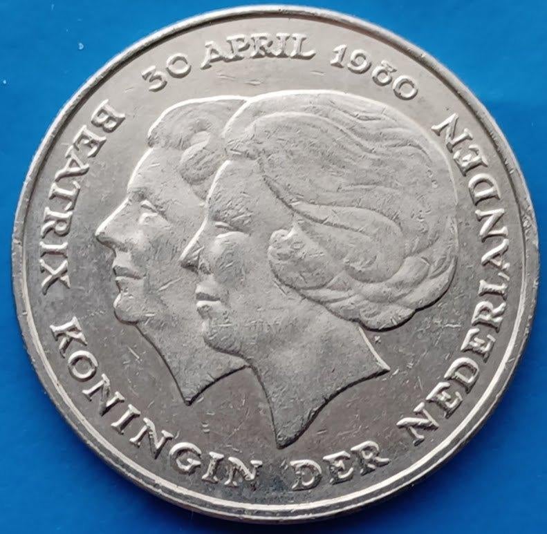 1 gulden 1980 'Dubbele Kop' Juliana & Beatrix, Verzenden, Koningin Beatrix, 1 gulden, Losse munt