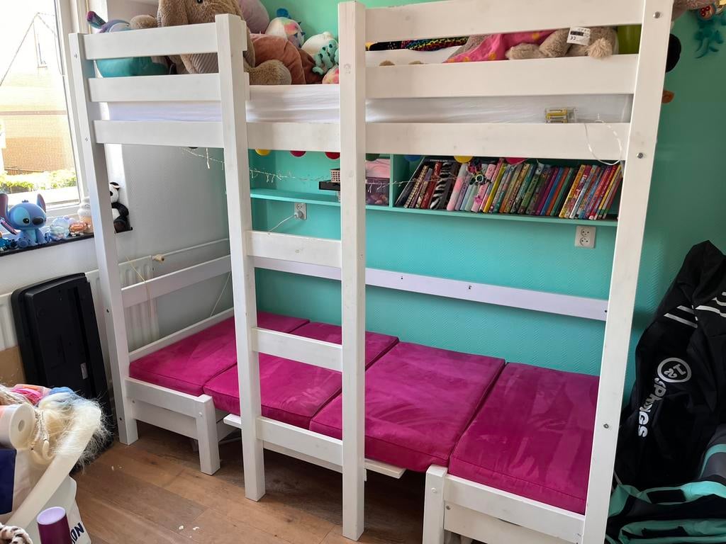 Hoogslaper met bankjes of extra bed., Ophalen, Gebruikt, Hoogslaper