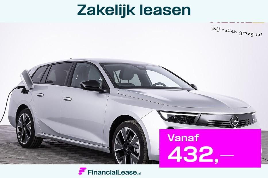 Opel Astra Electric Sports Tourer 54 kWh | Full LED | AGR |, Gebruikt, Zwart, 156 pk, Lease