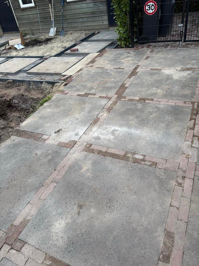 3 x schellevis tegel 100x100x5, Ophalen, Gebruikt, Minder dan 5 m², Beton