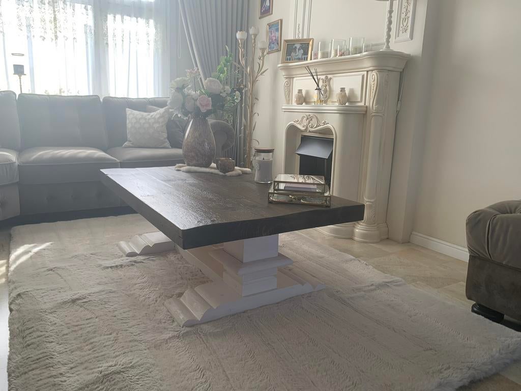 Eethoek met 6 stoelen Brocante opkamer salontafel, 200 cm of meer, Zo goed als nieuw, Rechthoekig, 50 tot 100 cm