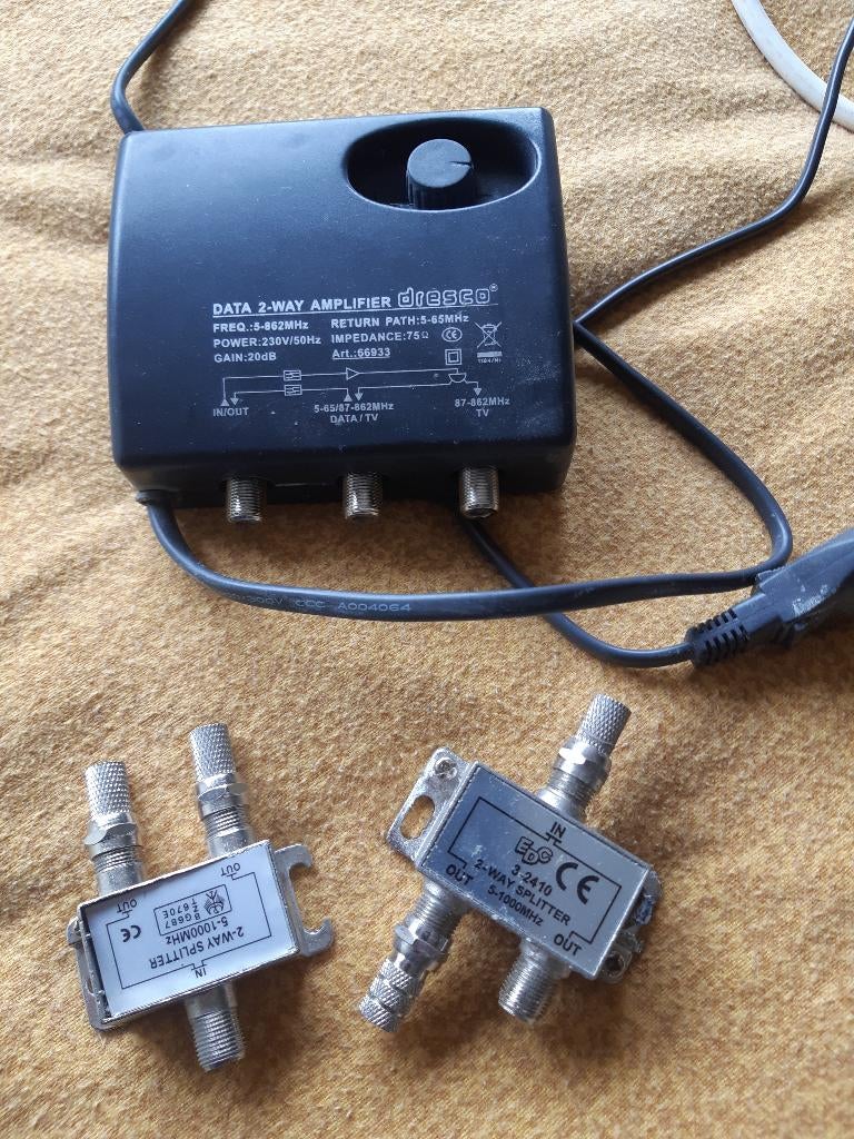 Versterker dresco, diverse lengtes coaxiale kabel en meer, Ophalen of Verzenden, Gebruikt, 10 meter of meer, Coaxiale kabel