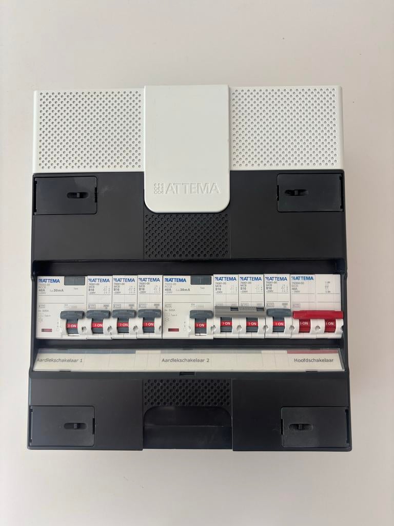 Attema Groepenkast met aardlekschakelaars en automaten, Doe-het-zelf en Verbouw, Elektra en Kabels, Ophalen of Verzenden, Gebruikt