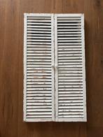 Spiegel met louvre deurtjes, wit, brocante, Ophalen, Minder dan 50 cm, Zo goed als nieuw, Minder dan 100 cm