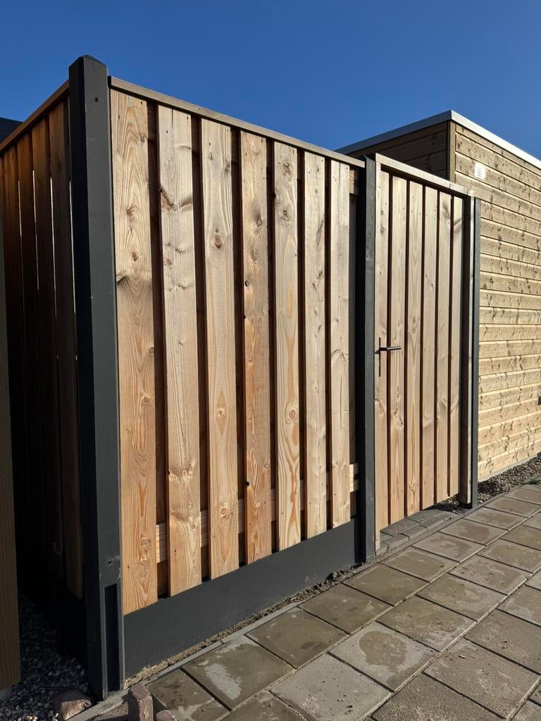 Schutting douglasschermen, tuindeur en betonpalen NIEUW, Ophalen, 1 tot 2 meter, 6 meter of meer, Nieuw