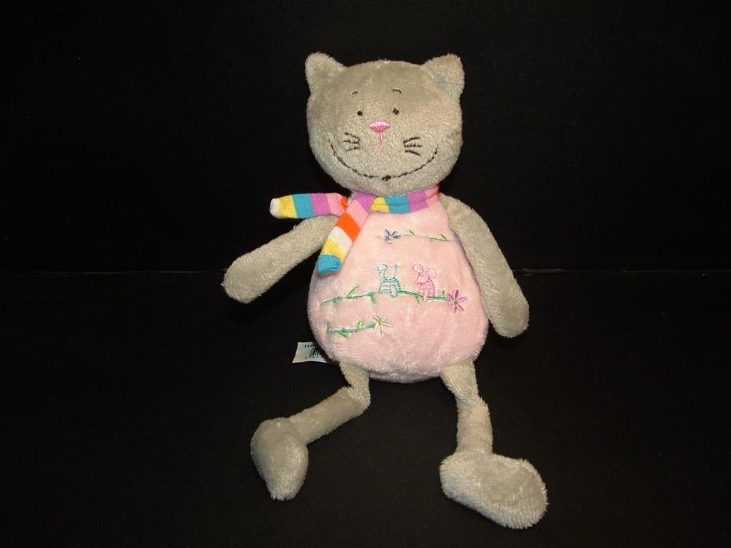 EVORA KRUIDVAT TOYS POES VELOURS ROZE/GRIJS MET BOL LIJFJE, Ophalen of Verzenden, Nieuw, Overige typen