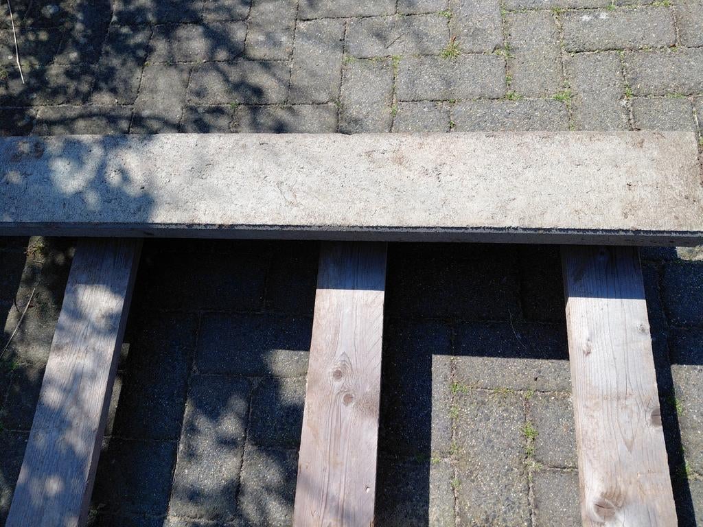 Grijze betonbanden - 2 stuks, Tuin en Terras, Ophalen, Gebruikt, 100 tot 200 cm, Minder dan 25 cm