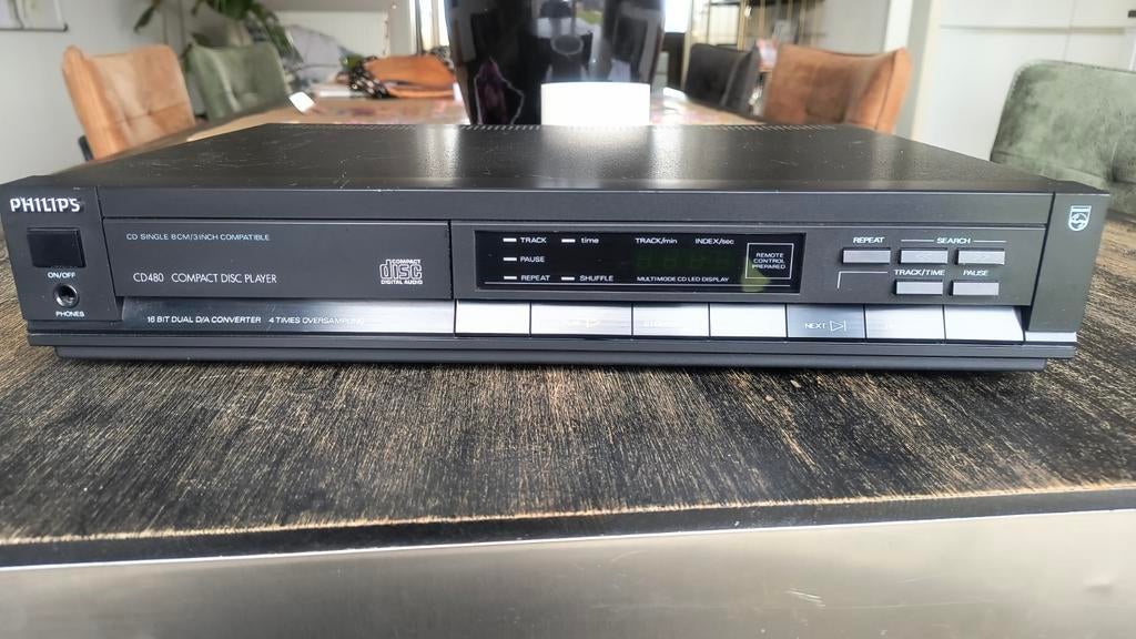 Philips CD 480. cd speler 16 bit  DUAL DA CONVERTER, Ophalen of Verzenden, Minder dan 500 watt