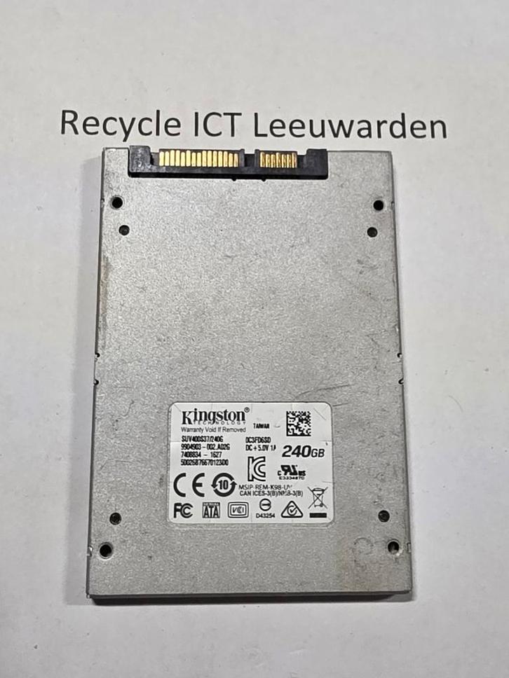 Kingston 240gb laptop ssd hdd hardeschijf grijs, Computers en Software, Harde schijven, Gebruikt, Laptop, Intern, SSD, SATA, Ophalen of Verzenden