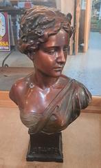 Prachtige antieke gipsen dame buste Kalioppe hoogte 52 cm, Ophalen