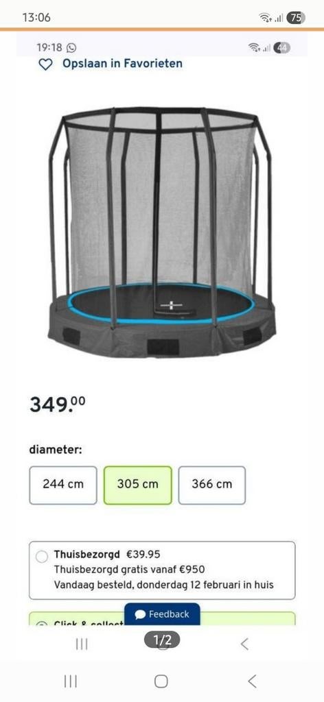 Nieuw in doos: Rond trampoline 3 meter, Kinderen en Baby's, Speelgoed | Buiten | Trampolines, Ophalen, Nieuw
