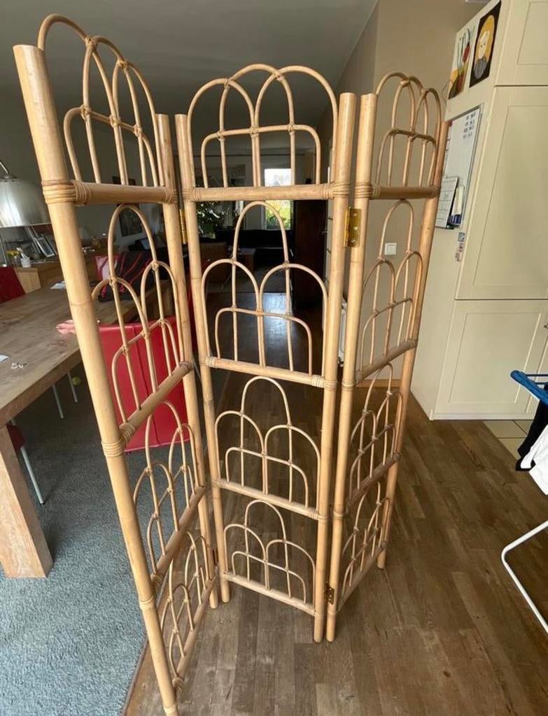 Vintage Bamboe Kamerscherm - Stijlvolle Ruimteverdeler, Huis en Inrichting, Ophalen, Gebruikt