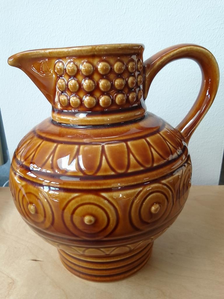 Honing bruine kan, vintage, Oost-Duitsland, Op Art/Spage Age, Ophalen of Verzenden
