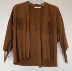 Suede jas bruin met franjes, Ophalen of Verzenden, Zo goed als nieuw, Maat 46/48 (XL) of groter, Bruin