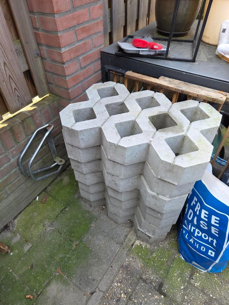 Grasstenen 60x40x9,5 cm, Tuin en Terras, Tegels en Klinkers, Ophalen of Verzenden, Gebruikt, Beton, Klinkers
