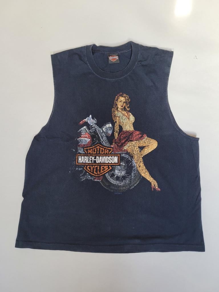 Harley Davidson mouwloos T-shirt met patch, Kleding | Heren, T-shirts, Zwart, Overige maten, Ophalen of Verzenden, Harley Davidson