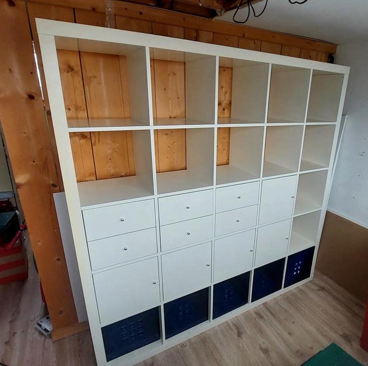 Grote Kalax kast met lades, deuren en opbergvakken, Huis en Inrichting, Kasten | Boekenkasten, Gebruikt, 200 cm of meer, 25 tot 50 cm