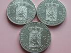 Nederland 3 x Rijksdaalder zilver W III 1851,1867,1874, Koning Willem III, Zilver, 2½ gulden, Verzenden