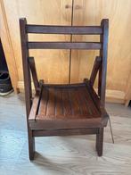 Vintage houten kinder klapstoel - Donkerbruin, Huis en Inrichting, Ophalen, Gebruikt, Bruin, Eén