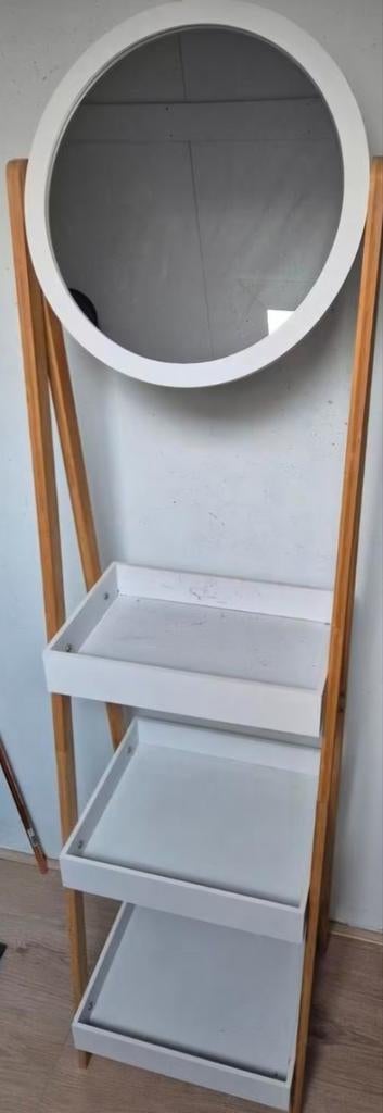 Etagere( 3 plankjes) met spiegel, Ophalen, Minder dan 50 cm, Gebruikt, Rond