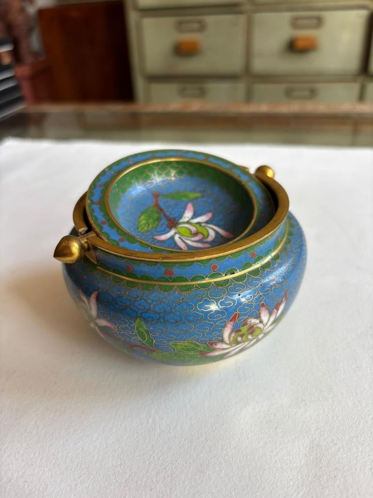 Chinese Cloisonné Emaille Schaal met Messing Montuur, Ophalen of Verzenden
