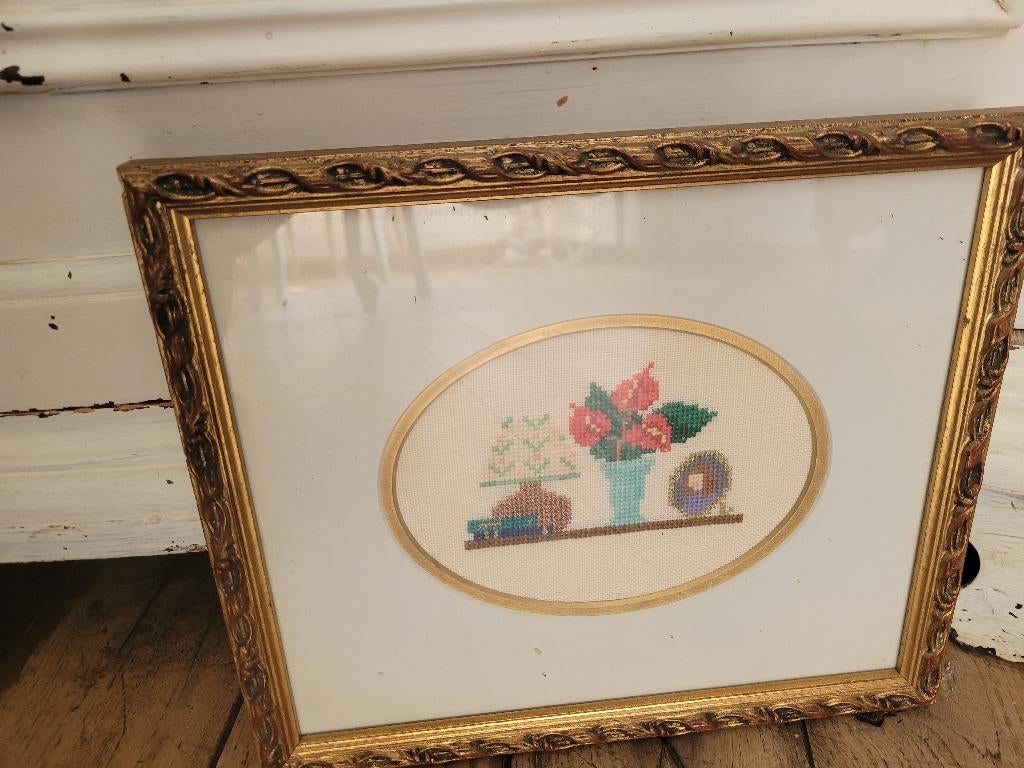Vintage houten lijstje met glas