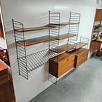 Vintage Zweeds modulair wandsysteem, Nisse String, Ophalen, Gebruikt, Teakhout, Met klep(pen)