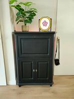 Vintage Secretaire/Bureau - Zwart met Houten Details, Huis en Inrichting, Kasten | Secretaires, Ophalen of Verzenden, Gebruikt