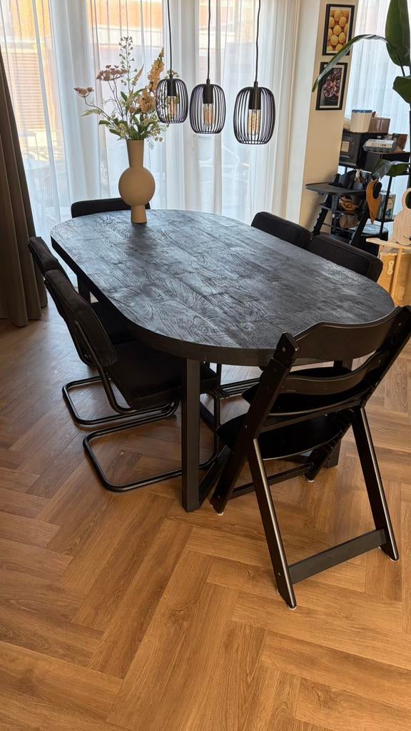 Eettafel Mangohout Eleonora Denzel 200cm, Huis en Inrichting, Tafels | Eettafels, Zo goed als nieuw, 50 tot 100 cm, 200 cm of meer