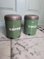 Voorraadbussen koffie thee - emaille - groen, Ophalen of Verzenden