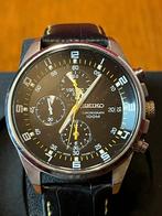 Seiko Black Chronograph 100M, Staal, Polshorloge, Ophalen of Verzenden, Zo goed als nieuw