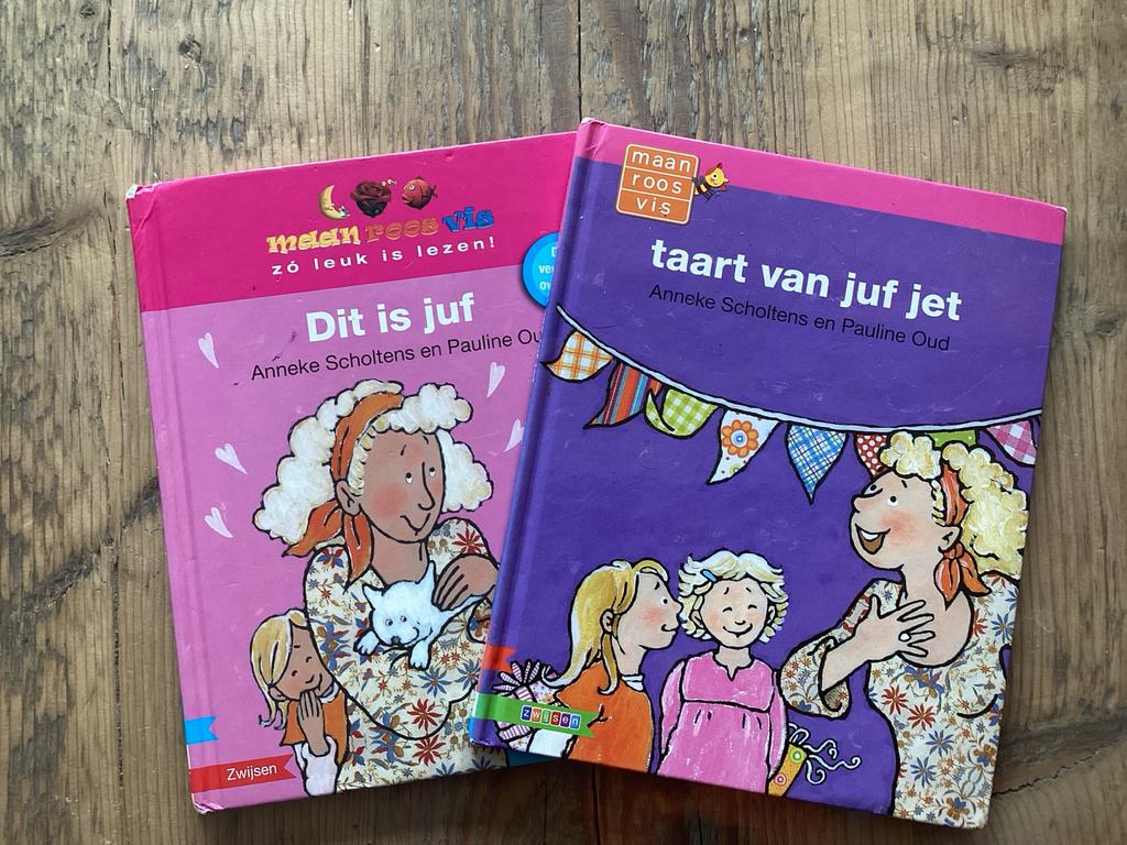 Maan Roos Vis Boeken: Dit is Juf & Taart van Juf Jet, Ophalen of Verzenden, Zo goed als nieuw, Fictie algemeen