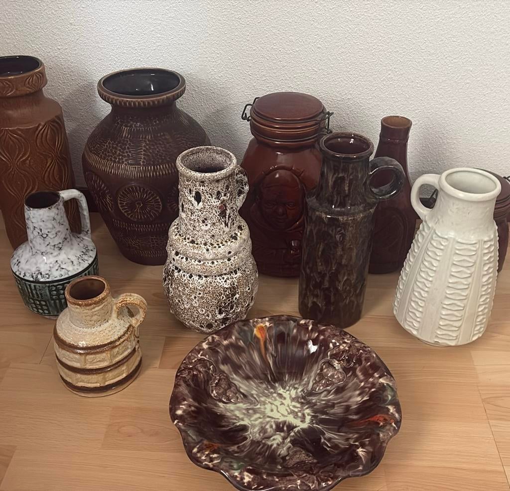 West Geemany vazen en schaal, Overige kleuren, Aardewerk of Porselein, Ophalen of Verzenden, Zo goed als nieuw