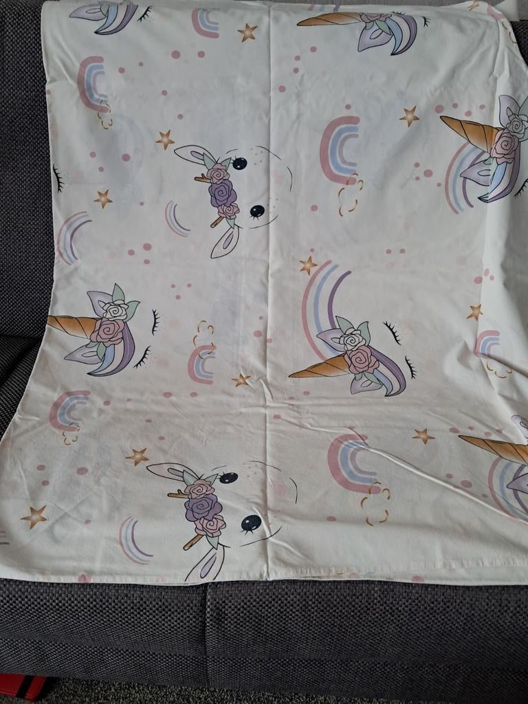 Ledikant dekbed overtrek unicorn is zéér mooi als nieuw, Meisje, Dekbedovertrek, Ophalen of Verzenden, Zo goed als nieuw